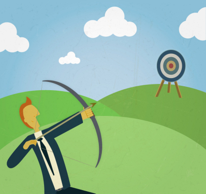 Archery creative business man illustrator vector material