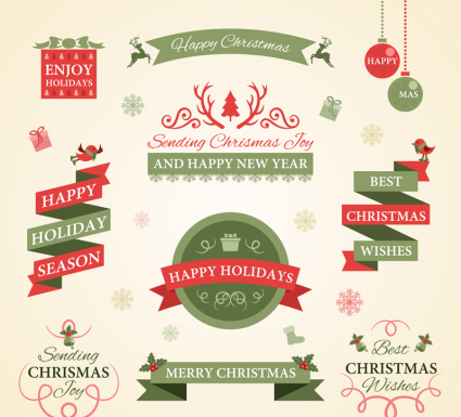 Christmas element vector material 10 paragraph
