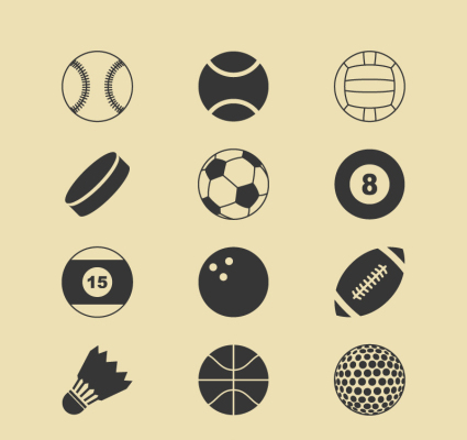 12 sports icon vector material
