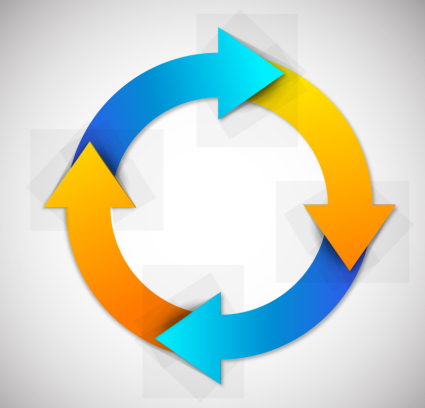 Color circular arrow design Vector material