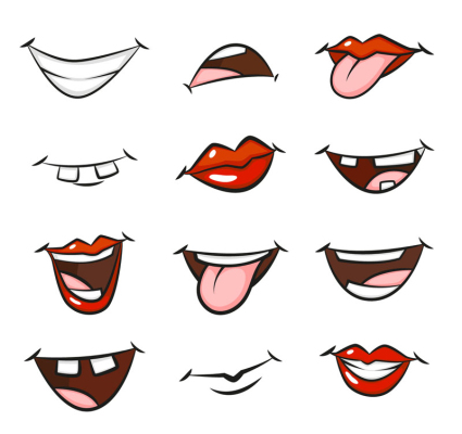 12 mouth cartoon vector design