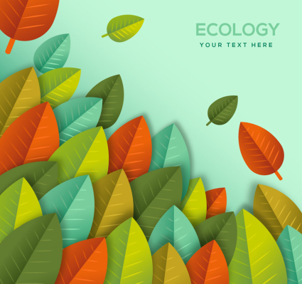 Color leaves background vector material