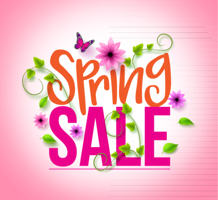 Pink Spring Sale WordArt Vector material