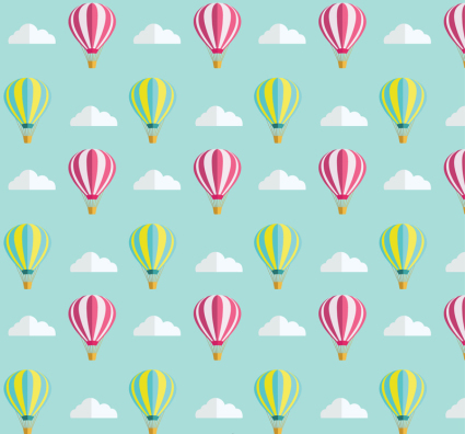 Striped hot air balloon seamless background vector material