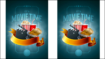 Beautifully movie time illustrator vector material