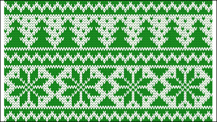Green Christmas knitting pattern background vector material