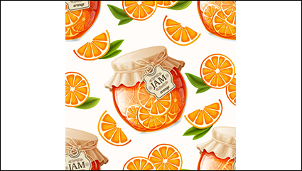 Delicious orange marmalade vector material