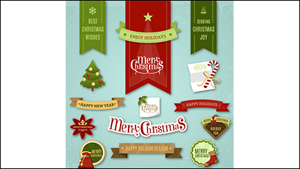 14 models exquisite Christmas label design vector material