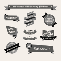 Gray high quality promotional tag vector material