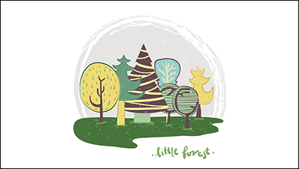 Cartoon background vector material grove