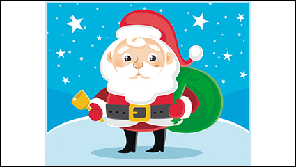 Santa Claus shaking bells vector material