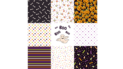 8 Halloween seamless background vector material