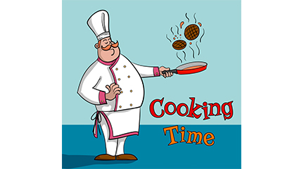 Cartoon chef cooking vector material