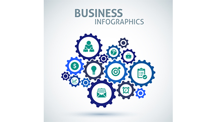 Business gear set design vector