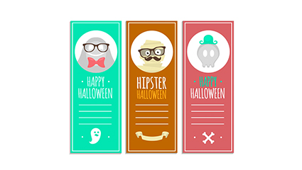 3 color Halloween banner Vector