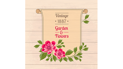 Vintage floral paper vector material