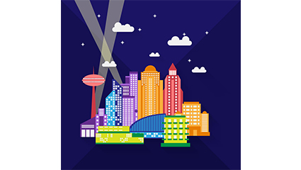 Stylish, modern architectural design vector material