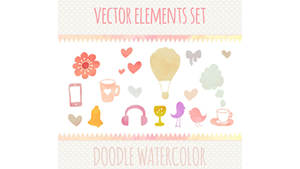 15 fresh watercolor graffiti pattern vector material