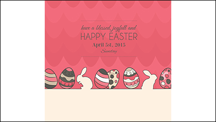 Vintage Easter poster vector material
