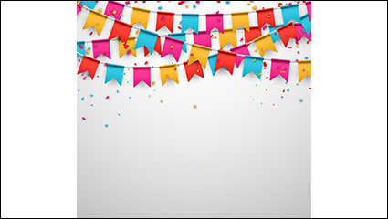 Fine holiday flag background vector drawing material