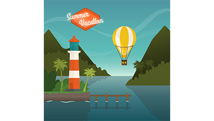 Summer holiday illustration vector material