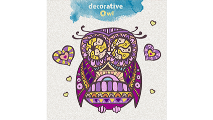 Purple owl pattern vector material