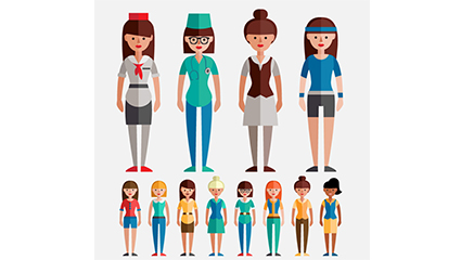 12 professional women design vector
