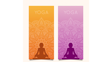 2 color banner vector material Yoga