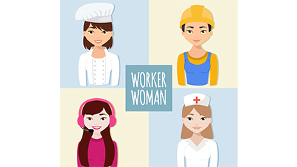 4 creative professional women vector material