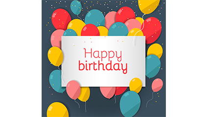 Exquisite balloon birthday card vector material