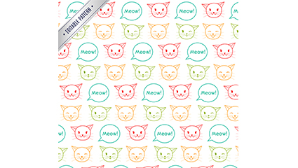 Cute cat picture seamless background vector