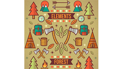 Creative forest camping element vector illustration material