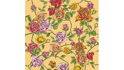 Painted rose bush seamless background vector material