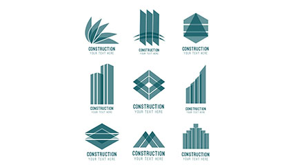 9 abstract construction signs vector material
