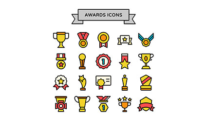20 paragraph Trophy awards icon vector material
