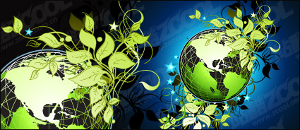 Green leaf material vector of the Earth