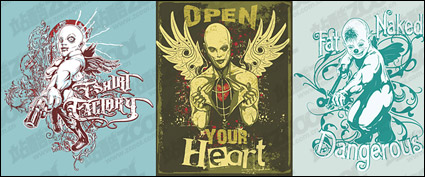 T-shirt design vector material