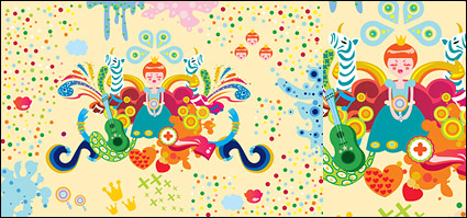 Cute trend vector illustration material