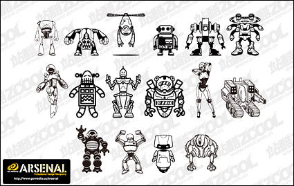 Go Media production trend vector material Set13-robot