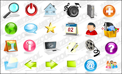 Crystal practical three-dimensional vector icon material