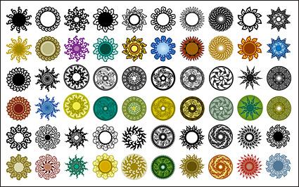 Variety of classical elements in a circular pattern vector material-2