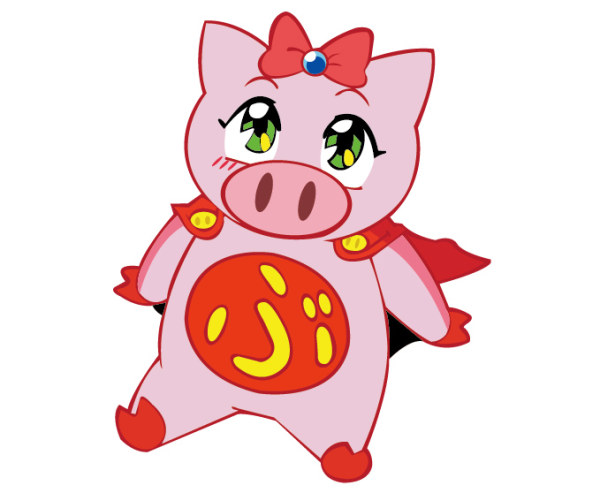 Flying girl pig vector 