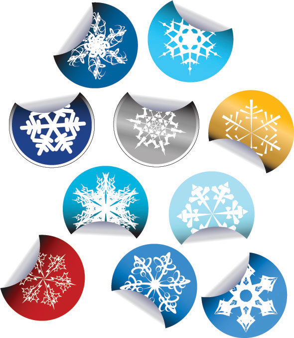 Snowflake stickers icon vector 