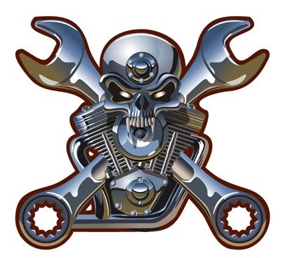 Metal skull vector