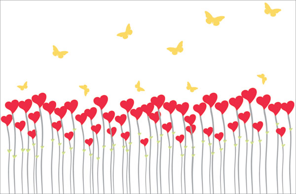 Butterfly Heart-shaped vector material 