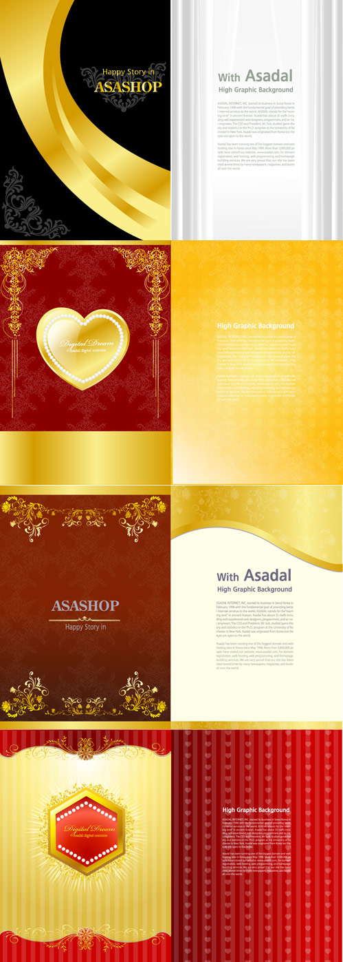 Gold Valentine��Day greeting card template vector material