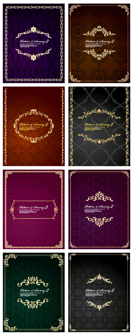 8 Fashion gorgeous lace pattern vector materials