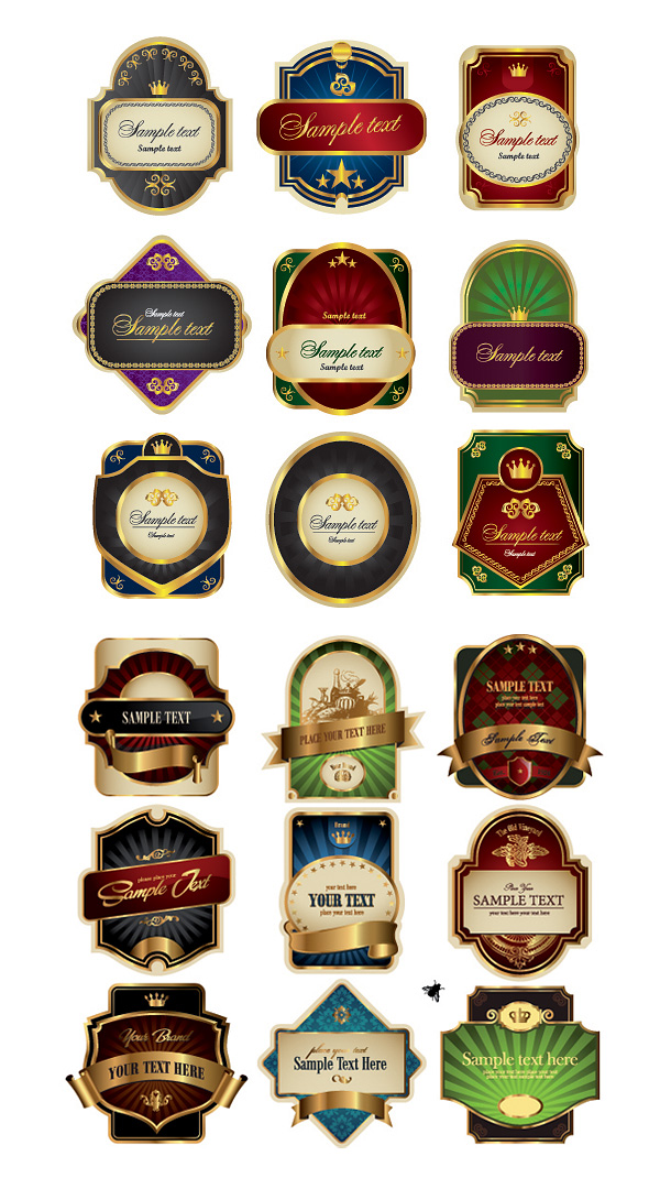 Planty of Gold Rimmed Lable Vector&nbsp;