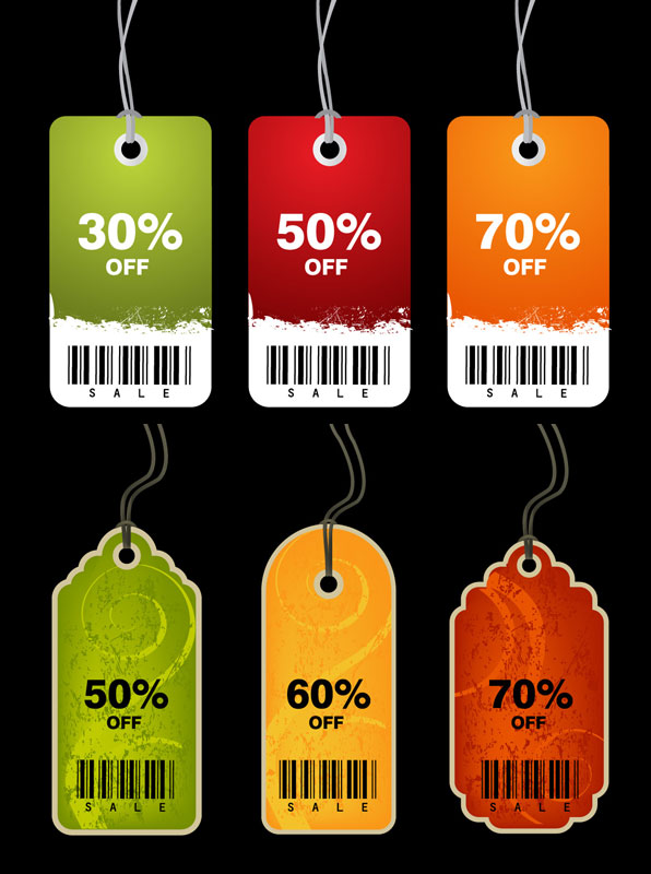 Discount sale tag vector material