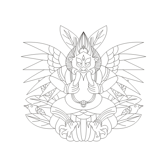 Lijiang Naxi God of Big Bird vector material